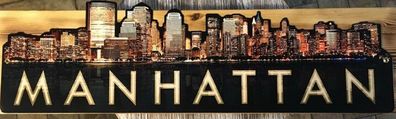 Manhattan Skyline Schild 73 x 23 cm - ober cool New York City USA Big Apple