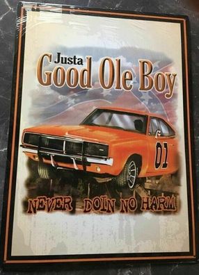 US Blechschild General Lee justa good ole Boy ca. 40 x 31 cm Dodge Charger