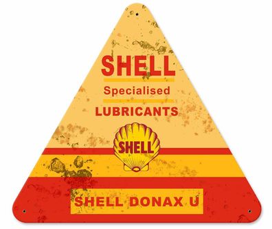 USA XXL US Schild: Shell Specialized Lubricants Grunge Triangle - 38 x 40 cm