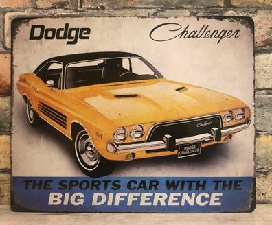 US Schild ca. 30 x 38 cm Dodge Challenger - the Sports Car