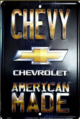 cooles US Schild - Chevy American made Chevrolet ca. 20 x 30 cm