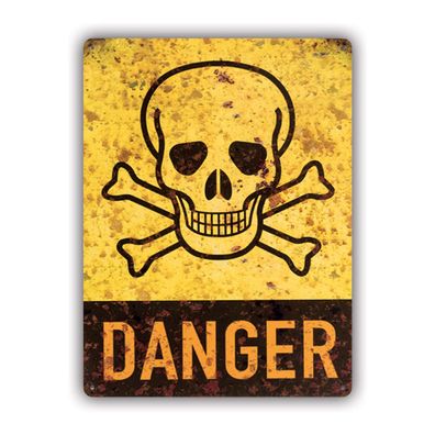 Blechschild Danger Totenkopf - Skull - megakrass 30x40 ovp (Gr. 40x30 cm)