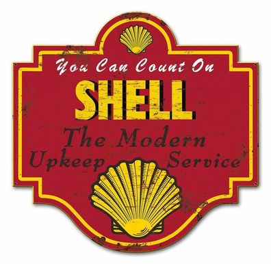 USA XXL US Schild: Shell The Modern Upkeep Service- 48 x 50 cm