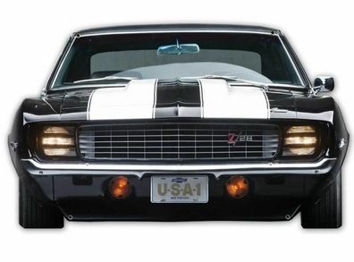 XXL US Stahl Schild ca. 73 x 45 cm Front Chevrolet Camaro 1969 - Kontur