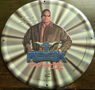 US Blechschild The Rock WWF Wrestling know your role 30 cm Durchmesser