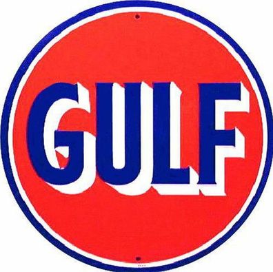 GULF GAS OIL Blechschild ca 30 cm Gasoline Oil Gas USA Racing Le Mans tin sign