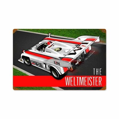 US Schild ca. 44 x 29 cm Porsche 956 The Weltmeister George Follmer
