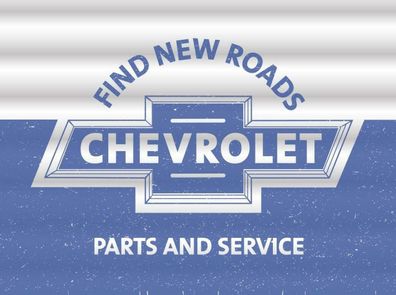 US Wellblech SchildChevrolet - Parts and Service find new roads ca. 60 x 40 cm