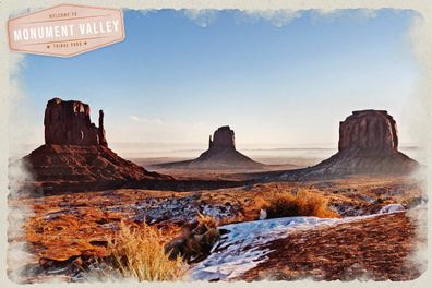 Metallbild: Welcome to Monument Valley Tribal Park 45x30 Nationalpark Serie