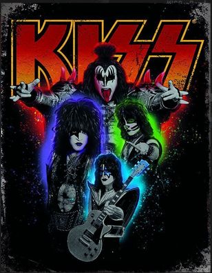 US Schild KISS the Band 31 x 40 cm ovp (Gr. 41x30 cm)