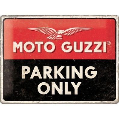 Blechschild - Moto Guzzi Parking only 30x40 ovp (Gr. 40x30 cm)