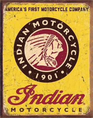 US Schild ca. 30 x 40 Indian Motorcycles - since 1901 Americas first Motorcycle