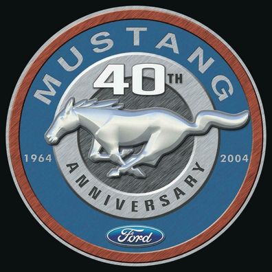 FORD Mustang 40th Anniversary Schild rund - 12 inch / ca. 30 cm Durchmesser