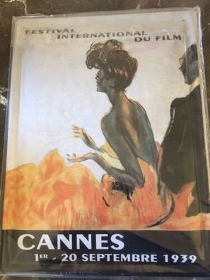 Cannes Festival International du Film 1939 Filmfestival Blechschild 30x40