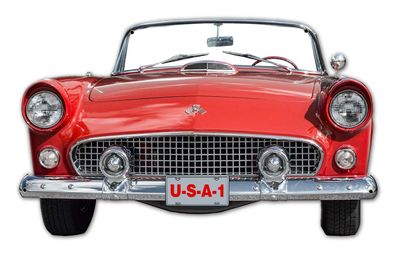 XXL US Stahl Schild ca. 66 x 40 cm Front Ford Thunderbird 1955