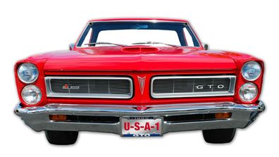 XXL US Stahl Schild ca. 66 x 33 cm GM Pontiac GTO 1965 erster Muscle Car !