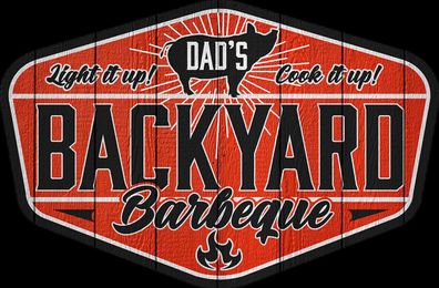 US Blechschild Dads Backyard BBQ ca. 19x29 cm (Gr. 20x30 cm)