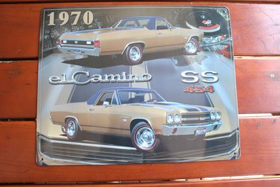 Blechschild ca 30 x 38 cm Chevrolet El Camino SS 454 1970 V8 Muscle Car