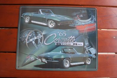 Blechschild ca 30 x 38 cm Chevrolet Corvette Stingray 1965 V8 Muscle Car