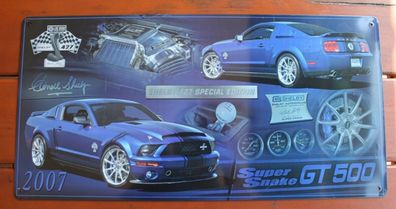Blechschild ca 48x25 cm Ford Mustang Shelby GT500 Super Snake 427 Panorama