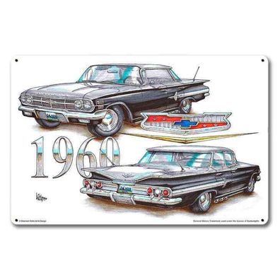 Mega cooles US Schild ca 30 x 40cm: Chevrolet Impala 1960