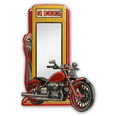 Motorcycles No Smoking Schild mit Spiegel ! - Größe 75 x 51 cm Biker Custom