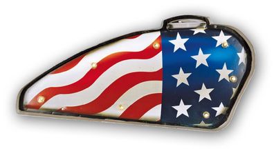 Fuel Tank Motorbike Tank LED Stars + Stripes- ca. 51 x 25 cm - neu + ovp