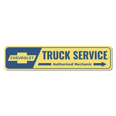 US Schild Chevrolet Truck Service authorized Mechanic - 45x10 cm V8 Big Block