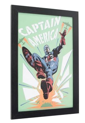 Framed Art: Captain America Spirit ! Holzbild ca. 33 x 48 cm incl. Rahmen