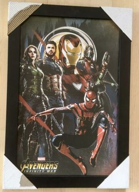 Framed Art: Avengers Infinity War ! Holzbild ca. 33 x 48 cm incl. Rahmen