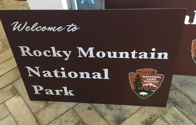 US Strassenschild Welcome to Rocky Mountain Nationalpark- 78x58 cm