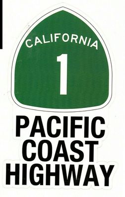 Pacific Coast Highway US Aufkleber 9,5 x 16 cm Strassenschild California 1