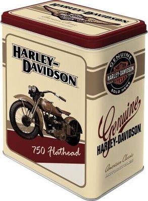 Harley Davidson 750 Flathead Blechdose Retro Style 20x14x10cm neu+ovp