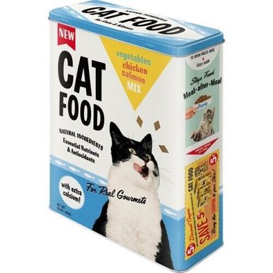 Cat Food for real Vorratsdose XL - Blechdose Küche Camping 26x19x8,5cm