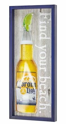 Corona Light Find Your Beach - Framed Art - 50 x 22 cm