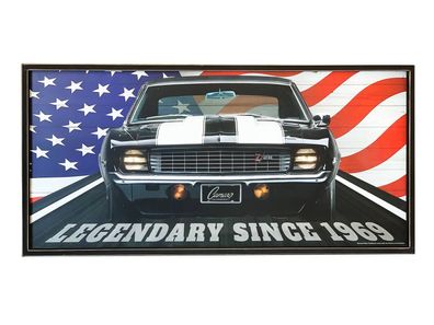 XXL Holzschild Camaro SS Muscle Car - Legendary since 1969 - 120 x 58 cm