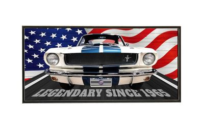 XXL Holzschild Carroll Shelby Mustang GT350- Legendary since 1965 - 120 x 58 cm