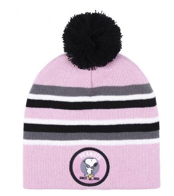 Peanuts - Snoopy + Woodstock Mütze Beanie - pink Damen + Mädchen 100 % Acryl