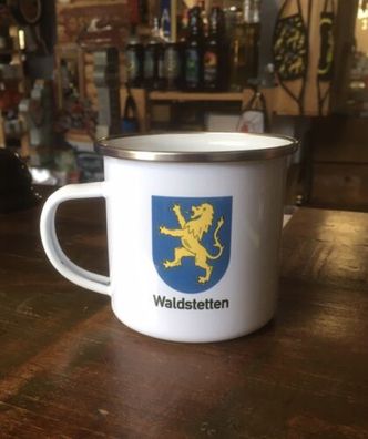 Emaille Becher - Waldstetten Stuifen ! cool Kaffee Tee Coffee Feuerwehr