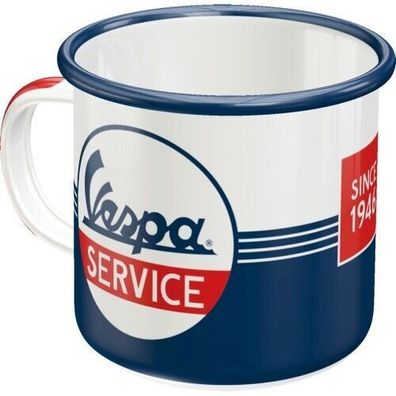 VESPA Service Emaille Becher Tasse Kaffee Tee Logo coole Stuff