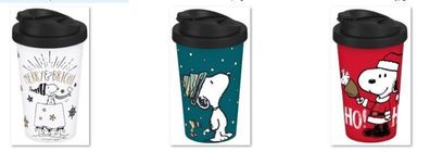 Snoopy Winter Edition Coffee to go Becher: Ho ho ho, Merry&Bright, Winter