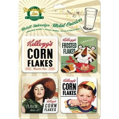 Kellogg´s Cornflakes Metall Untersetzer Set - 4 St. - Toni Tiger !