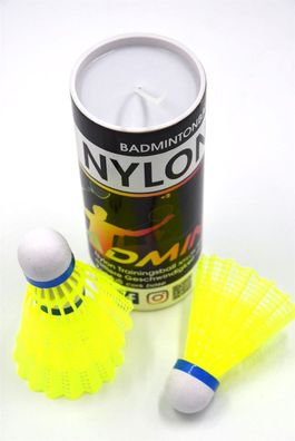 Sunflex 3 Badmintonbälle Nylon gelb | Badminton Ball Bälle Federball Plastikball