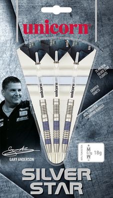 Unicorn Silver Star Gary Anderson Steel Darts 23g