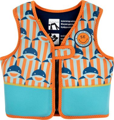 Swim Essentials Schwimmweste Orange Blau Hai 31 x 36 cm