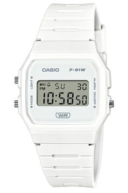 Casio Timeless Collection Damen- und Jugenduhr Weiß F-91WB-7AEF