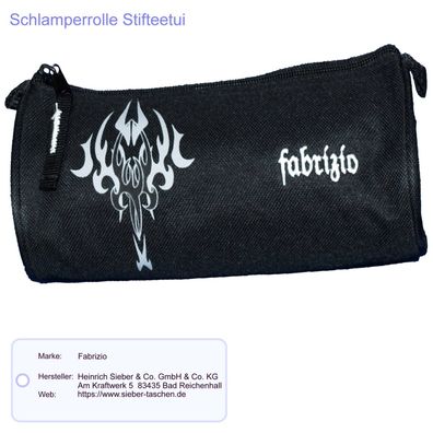 Schlamperrolle Fabrizio Federmäppchen 23x8x10 cm Farbe Schwarz Polyester