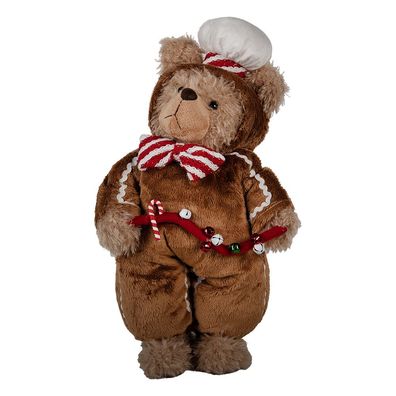 Clayre & Eef Weihnachtsdekorationsfigur Bär 43 cm Braun Kunststoff (Gr. 22x16x43 cm)