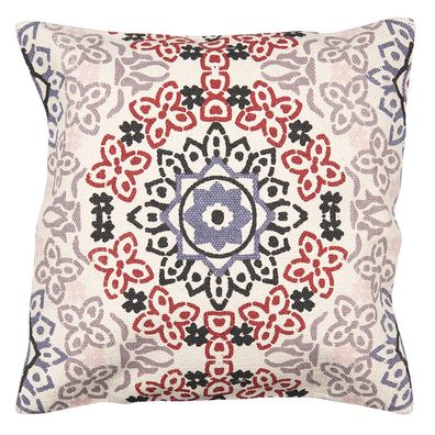 Clayre & Eef Kissenbezug 50x50 cm Rot Beige Baumwolle Quadrat (Gr. 50x50 cm)