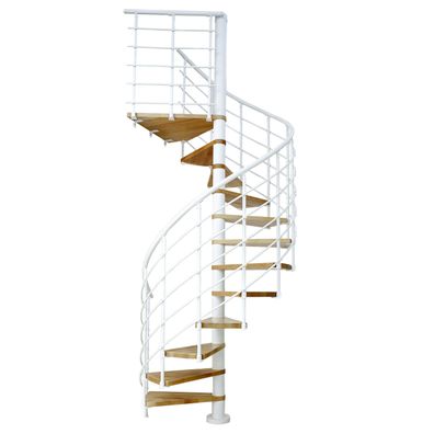 Dolle Spindeltreppe Oslo Ø160cm mit 315-345cm Geschosshoehe 14 Stufen Buche lackier